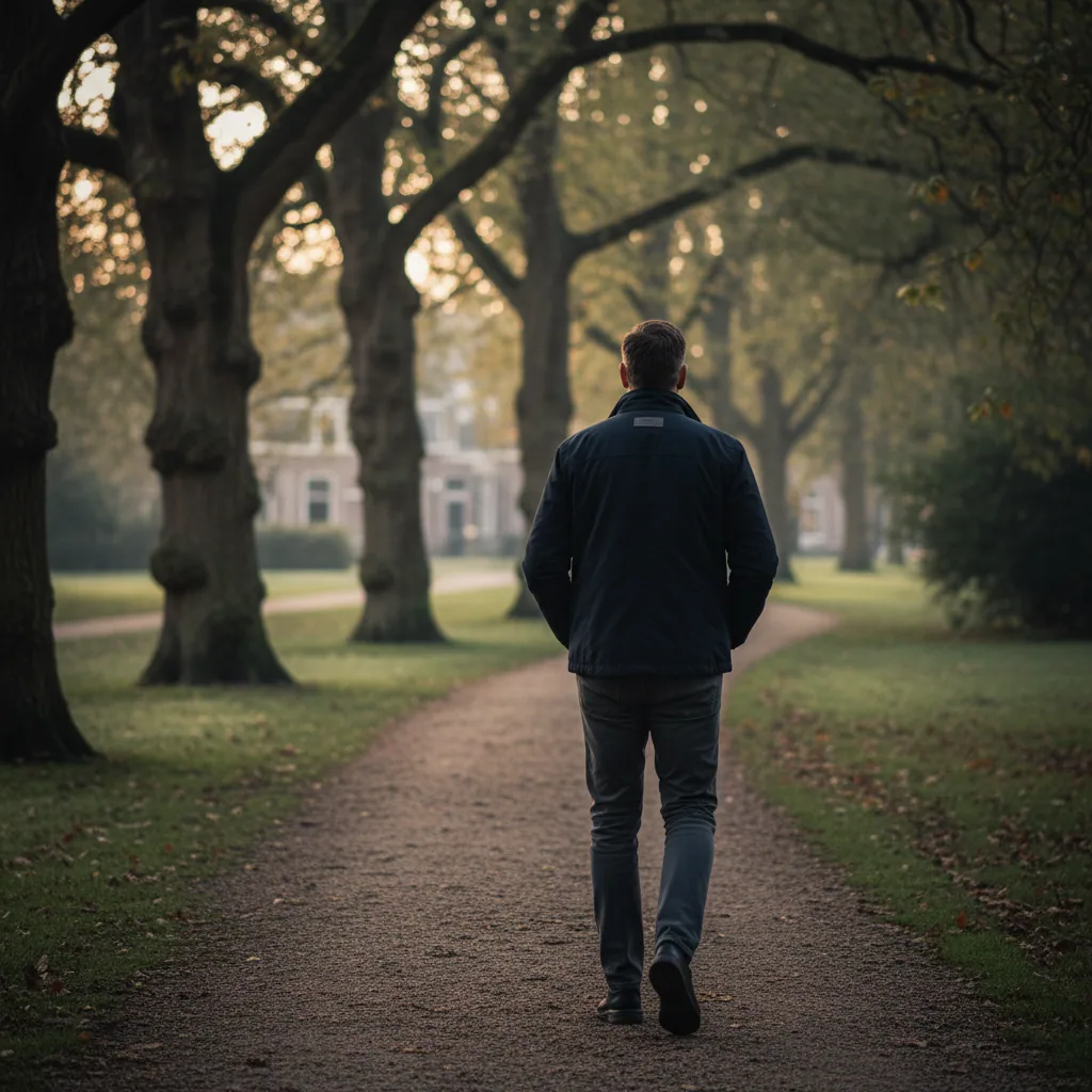 Leefstijl tips gezonde bloedsomloop mannen - wandeling in park